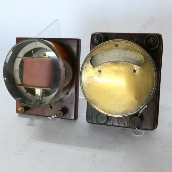 EARLY BRASS CASED AMMETER (1000 OHMS @ 16ºC) AND VOLTMETER/AMMETER (2)